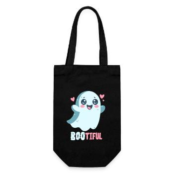 Geister-Wortwitz - Bootiful - Buh! - Geschenkbeutel für Flaschen - Schwarz - Vorne