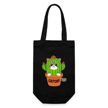 Cat Cactus Pun - Catcus - Gift Bag for Bottles - black - Front