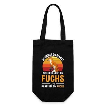 Raubtier Rotfuchs Fuchsliebhaber Fuchs - Geschenkbeutel für Flaschen - Schwarz - Vorne