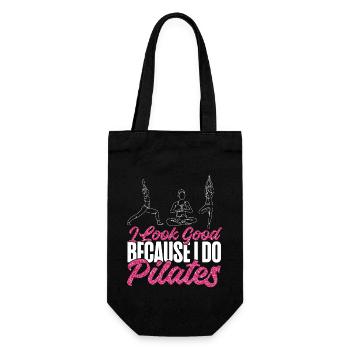 Pilates Instructor Teacher I Look - Geschenkbeutel für Flaschen - Schwarz - Vorne