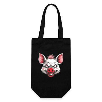 Cochon d’horreur blanc rouge - Sac à bouteille - noir - Devant