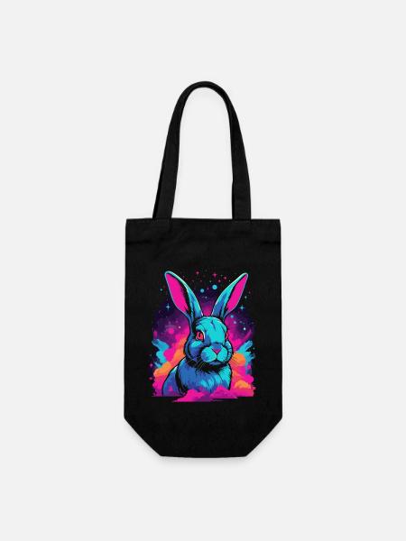 Nébuleuse de l’espace Galaxy Rabbit Lovers Vaporwave - Sac à bouteille - noir
