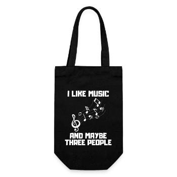 Musik hören Kopfhörer Music Sänger Gesang Musiker - Geschenkbeutel für Flaschen - Schwarz - Vorne