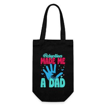 Adoption Made Me A Dad Stepfather Family - Gift Bag for Bottles - black - Front
