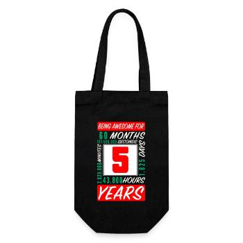 Enfants 5 Ans Anniversaire Mois Heures - Sac à bouteille - noir - Devant