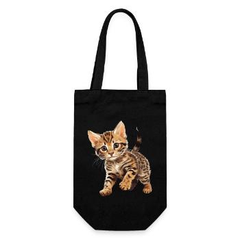 Bengal Cat Bengalkatze - Geschenkbeutel für Flaschen - Schwarz - Vorne