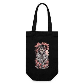 Esthétique Yokai Oni des fleurs de cerisier et style japonais - Sac à bouteille - noir - Devant