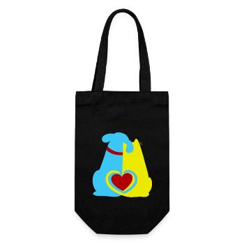 Ami des animaux, bien-être animal, animaux de compagnie, coeur, chien, chat - Sac à bouteille - noir - Devant