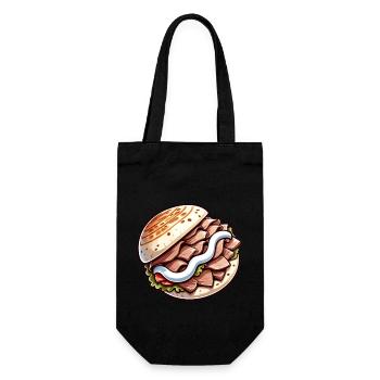 Doner kebab in comic style - Gift Bag for Bottles - black - Front