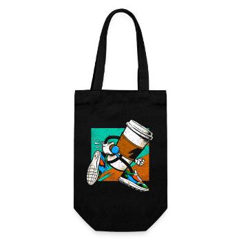 Coffee Junkie: Fun Design for Coffee-to-Go - Gift Bag for Bottles - black - Front