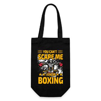 Du kannst mich nicht erschrecken, ich kenne Boxen - Geschenkbeutel für Flaschen - Schwarz - Vorne