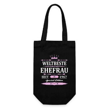 Weltbeste Ehefrau Seit 1967 Vintage Hochzeitstag - Geschenkbeutel für Flaschen - Schwarz - Vorne