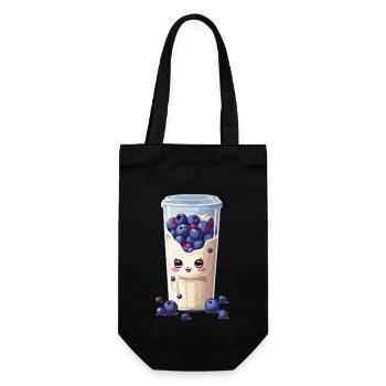 Blueberries Cute Milkshake Kawaii Fun - Gift Bag for Bottles - black - Front