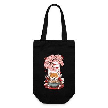 Mignon Shiba Chien Esthétique Ramen Japon Streetwear - Sac à bouteille - noir - Devant