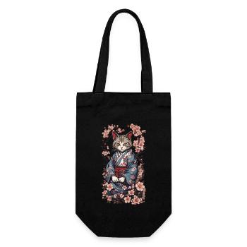 Kimono Chat Esthétique Yokai Streetwear - Sac à bouteille - noir - Devant