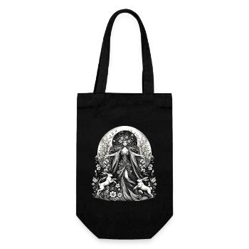 Ostara Eostre Equinox Witch Pagan Goddess Rituals - Gift Bag for Bottles - black - Front