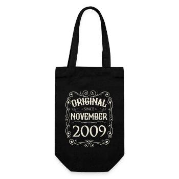 Vintage - Original since November 2009 Birthday - Gift Bag for Bottles - black - Front