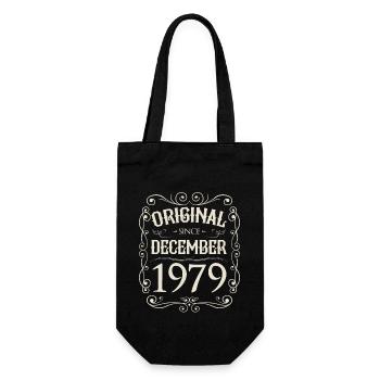 Vintage - Original since December 1979 Birthday - Gift Bag for Bottles - black - Front