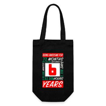 Children 6 Years Birthday Months Hours - Gift Bag for Bottles - black - Front