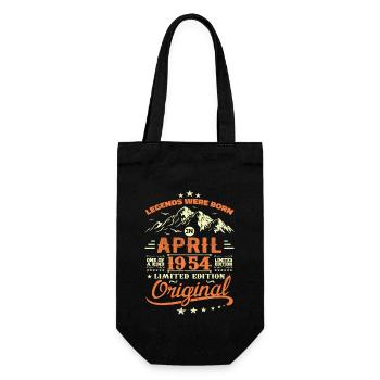 April 1954 Geburtstagsgeschenk 1954 Legenden April - Geschenkbeutel für Flaschen - Schwarz - Vorne