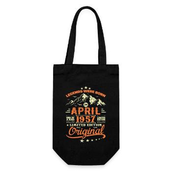 April 1957 Geburtstagsgeschenk 1957 Legenden April - Geschenkbeutel für Flaschen - Schwarz - Vorne