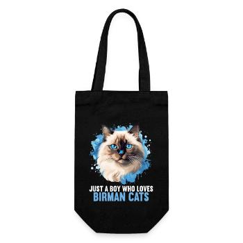 Birman Cat Birma Katze - Gift Bag for Bottles - black - Front