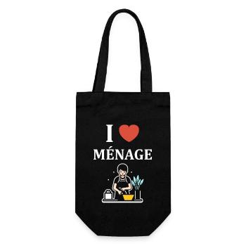 Humour faire le ménage - Sac à bouteille - noir - Devant