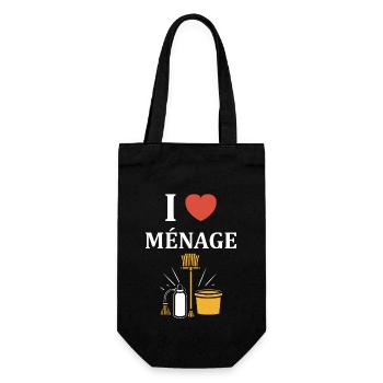 Humour faire le ménage - Sac à bouteille - noir - Devant