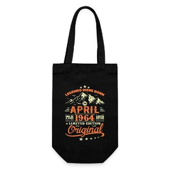 April 1964 Geburtstagsgeschenk 1964 Legenden April - Geschenkbeutel für Flaschen - Schwarz - Vorne