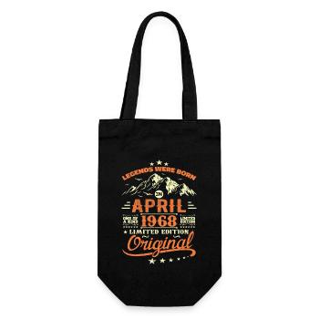 April 1968 Geburtstagsgeschenk 1968 Legenden April - Geschenkbeutel für Flaschen - Schwarz - Vorne