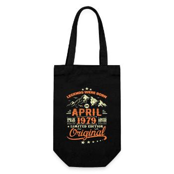 April 1979 Geburtstagsgeschenk 1979 Legenden April - Geschenkbeutel für Flaschen - Schwarz - Vorne
