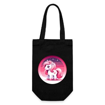 Unicorn in pink comic style - Gift Bag for Bottles - black - Front