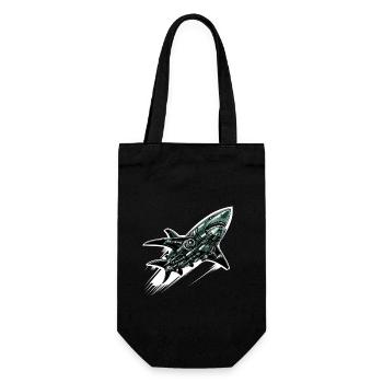 Shark Robot - Gift Bag for Bottles - black - Front