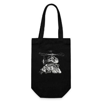 Rotorcraft Silhouette Helicopter Pilot - Gift Bag for Bottles - black - Front