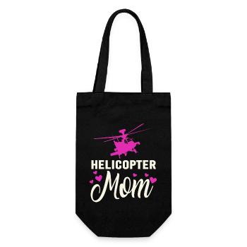 Helikopter Eltern Lustige Helikoptermutter - Geschenkbeutel für Flaschen - Schwarz - Vorne