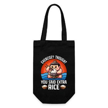 Exercise? Thought you said extra Rice - Gift Bag for Bottles - black - Front
