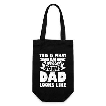 This Is What An Awesome Bonus Dad Looks Like Adopt - Geschenkbeutel für Flaschen - Schwarz - Vorne