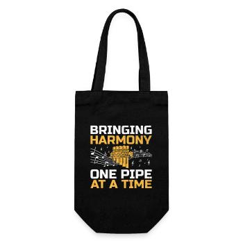 Pan Flute Player Pan Flutist Marching Band Music I - Gift Bag for Bottles - black - Front