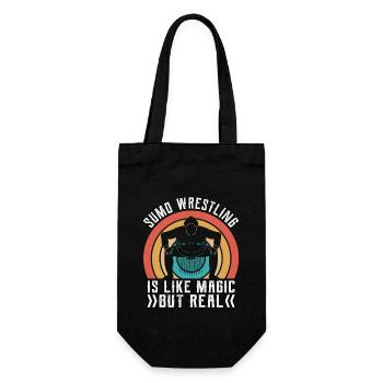 Sumo Wrestling is like magic but real - Gift Bag for Bottles - black - Front