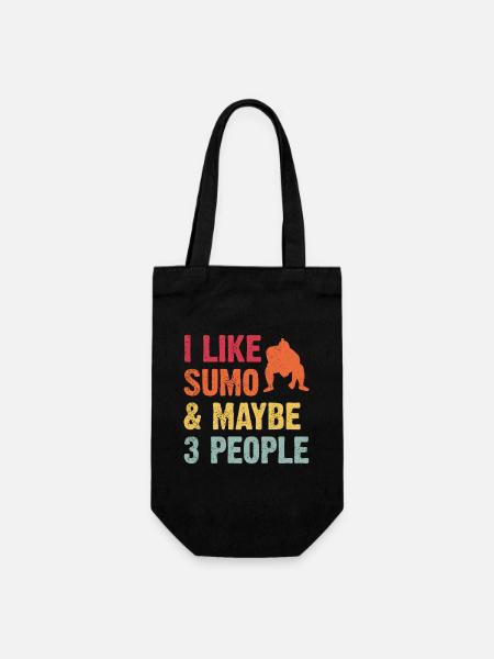 I like Sumo and maybe 3 People - Gift Bag for Bottles - black