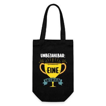 Vater Vatertag Papa - Geschenkbeutel für Flaschen - Schwarz - Vorne
