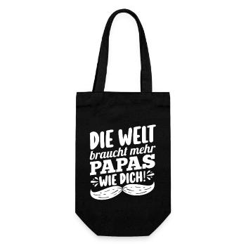 Vater Vatertag Papa - Geschenkbeutel für Flaschen - Schwarz - Vorne