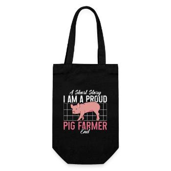 Pig Farmer A Short Story I Am A Proud Pig Owner - Gift Bag for Bottles - black - Front