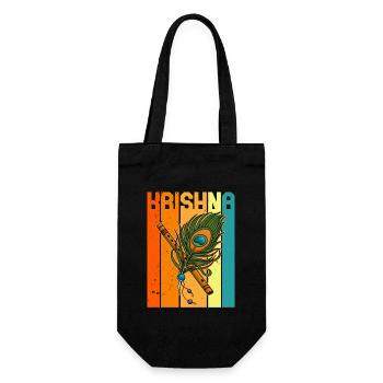 Krishna Flöte Bansuri Indien Buddhist Hindu - Geschenkbeutel für Flaschen - Schwarz - Vorne