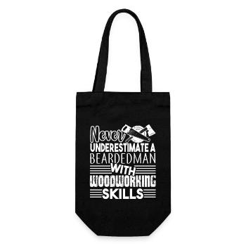 Woodworking Beardedman With Woodworking Skills - Gift Bag for Bottles - black - Front