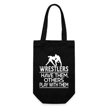 Wrestling Wrestlers Have Balls - Gift Bag for Bottles - black - Front