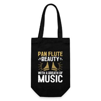 Pan Flute Player Pan Flutist Marching Band Music I - Gift Bag for Bottles - black - Front