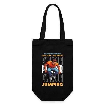 Parkour Extreme Life On The Edge Freerunning Lover - Geschenkbeutel für Flaschen - Schwarz - Vorne