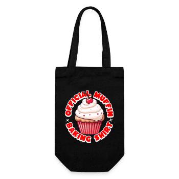Offizielles Muffin-Backshirt - cooles Gebäck-T-Shirt - Geschenkbeutel für Flaschen - Schwarz - Vorne