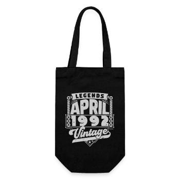 Jahrgangsgeschenk Jubiläum April 1992, April 1992 - Geschenkbeutel für Flaschen - Schwarz - Vorne